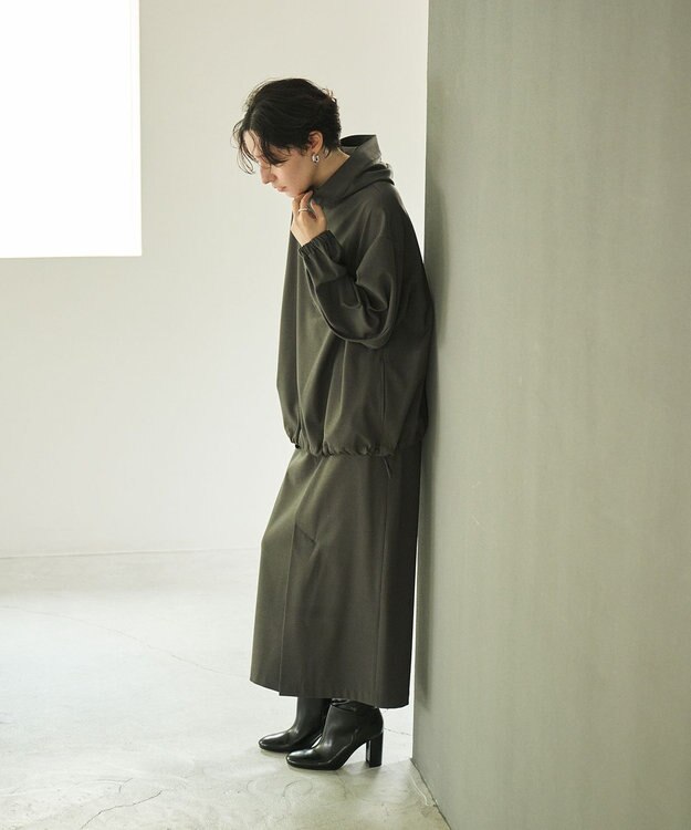 #Newans 【洗濯機可能】フ―ディーアノラック チャコール