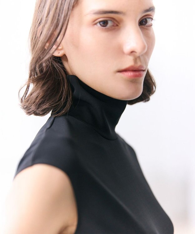 BEIGE， MELLE / ハイストレッチ ハイネックカットソー Black