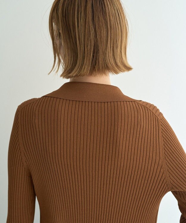 YECCA VECCA 【2点SET】キャミセット襟付きZIPカーディガン Camel