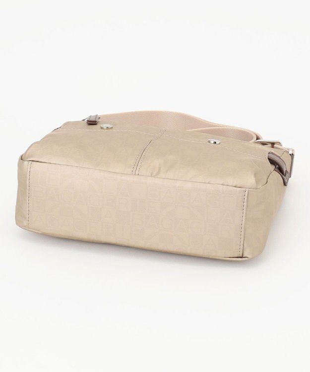 LA BAGAGERIE モノグラム　スクエアナイロンショルダー　SSサイズ ゴールド