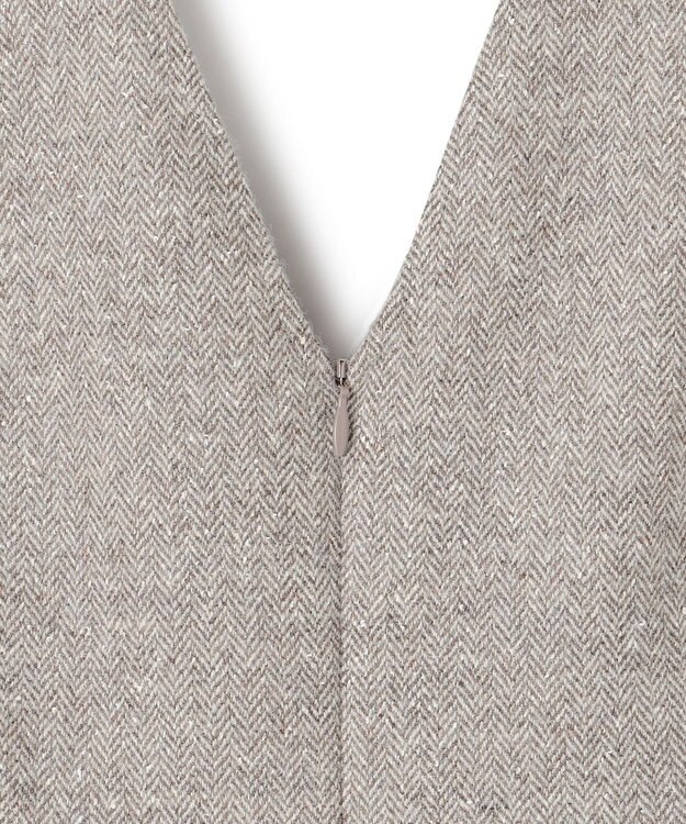 23区 シルクネップヘリンボーン オールインワン ワンピース ブラウン系