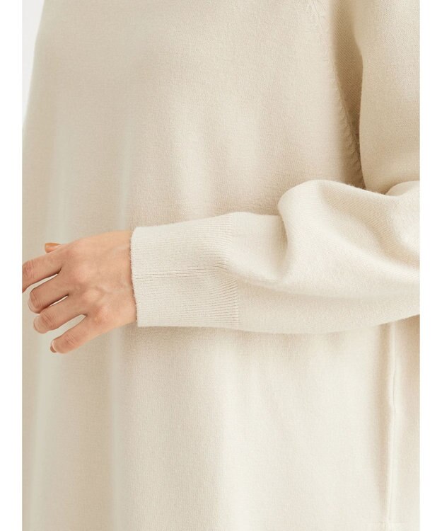 Green Parks もちやわ　ボートネックニットチュニック Light Beige