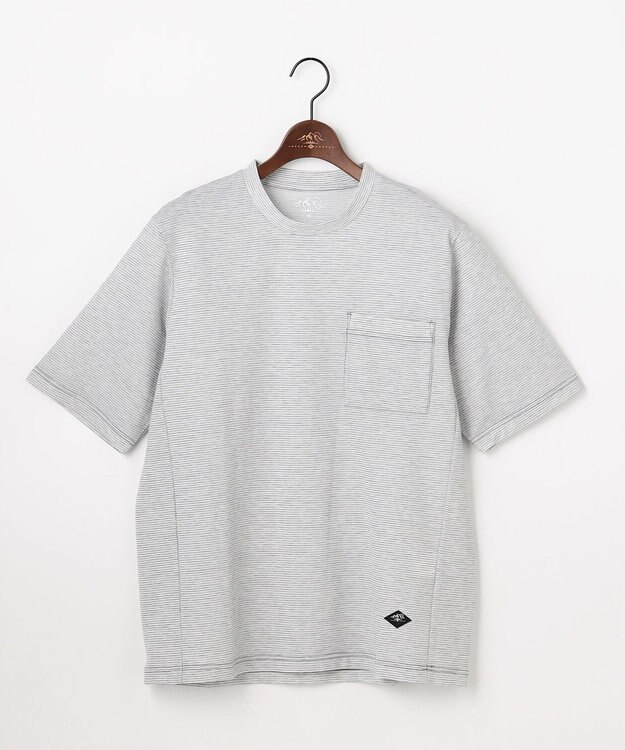 JOSEPH ABBOUD MOUNTAIN 【ゆったり】グリットワッフル アウトドアTシャツ ライトグレー系