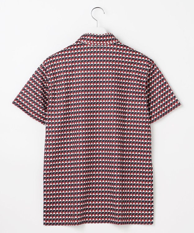 23区GOLF 【MEN】フラッグ総柄ポロシャツ レッド系5