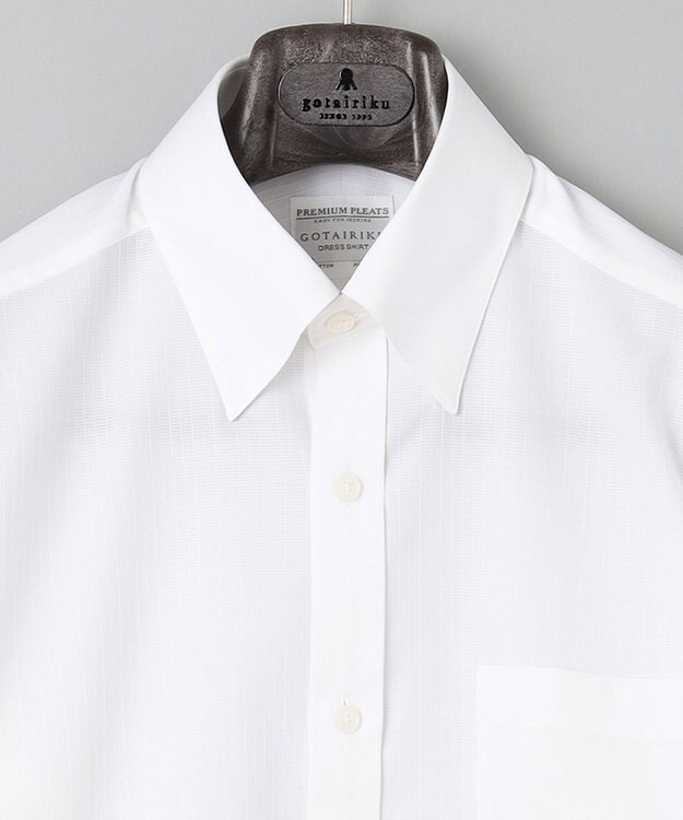 GOTAIRIKU 春夏向け【形態安定】SUMMERPREMIUMPLEATS_スナップダウン 長袖ドレスシャツ ホワイト系1