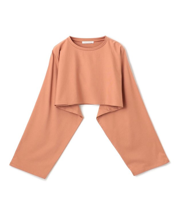 BEIGE， 【BEIGE,ecru/WEB限定・洗える】JERSEY STITCH / コットンクロップドトップス Nude camel