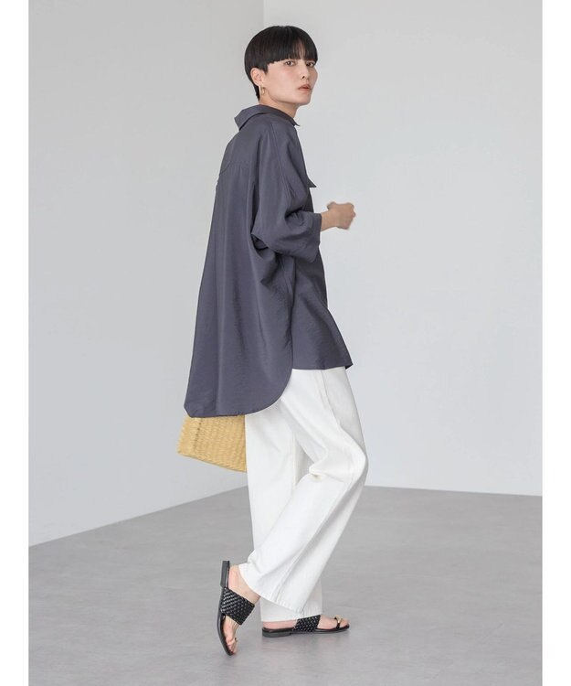 AMERICAN HOLIC 接触冷感Ｗポケットシャツチュニック Charcoal Gray