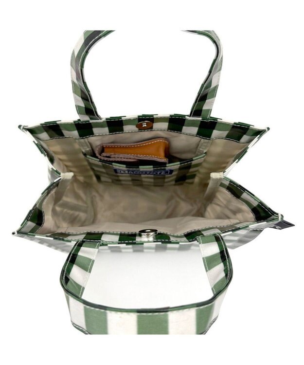 ROOTOTE 1029【ラミネート加工 正方形型 】SN.スクエア.ラミネート-Q 01：チェック・グリーン