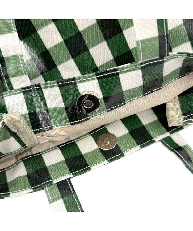 ROOTOTE 1029【ラミネート加工 正方形型 】SN.スクエア.ラミネート-Q 01：チェック・グリーン