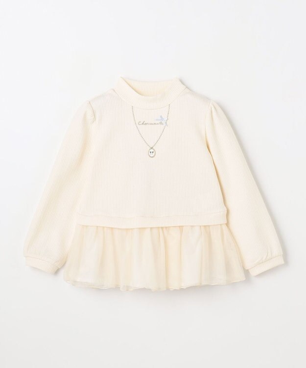 ANY KIDS 裏起毛 ネックレス トレーナー ホワイト