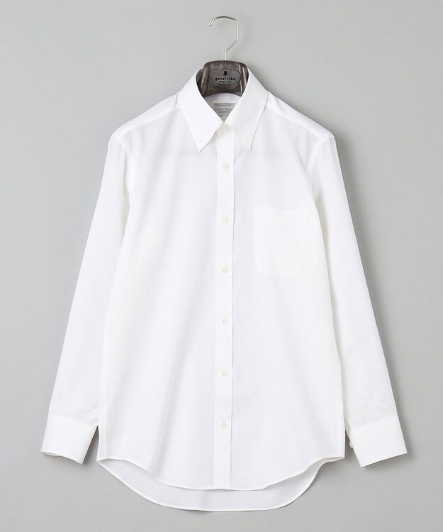 GOTAIRIKU 春夏向け【形態安定】SUMMERPREMIUMPLEATS_スナップダウン 長袖ドレスシャツ ホワイト系1
