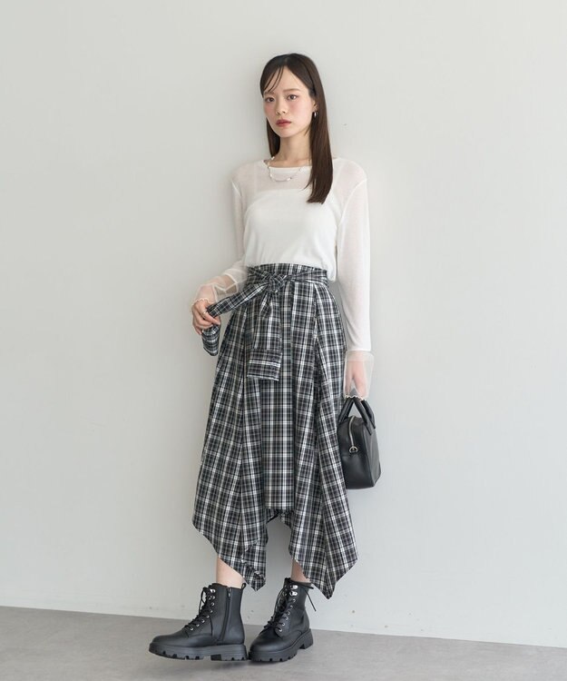 earth music&ecology シアースリーブプルオーバー Off White