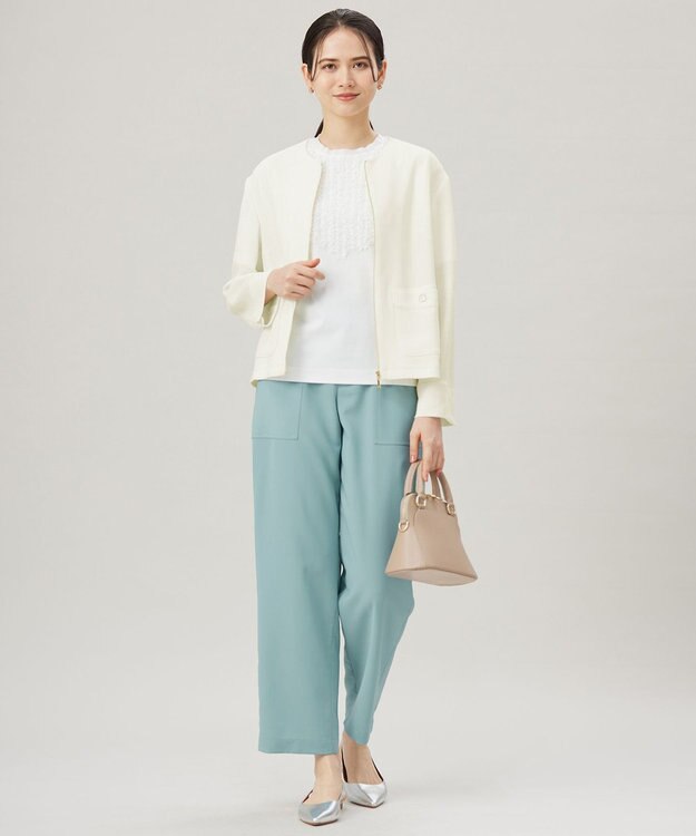 自由区 L 【接触冷感・UVカット・洗える】ベビーフリル Tシャツ オフ