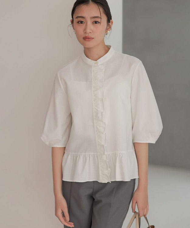 組曲 S 【先行予約・WEB限定】ツイルジャージーフリル カットソー ホワイト系