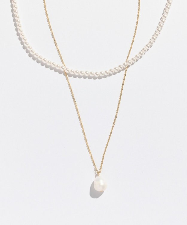 Phoebe 〈オンワード限定セット〉クラスパールライトフィットイヤリング×クラシカルパール2連ネックレス ホワイト