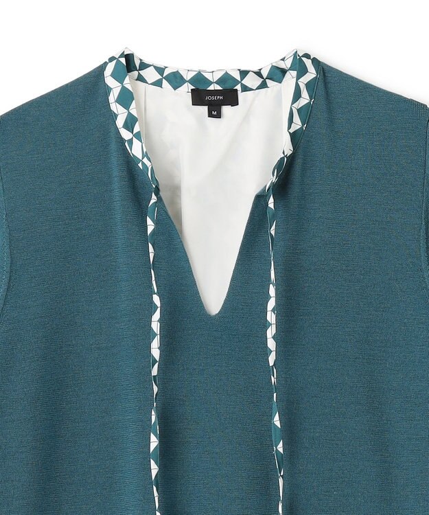 JOSEPH ダイヤゴナルプリント×ニット　ドレス Dark Teal