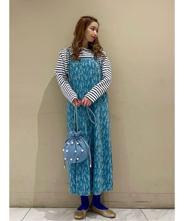 Green Parks 前後２ｗａｙ　プリーツキャミワンピース Blue