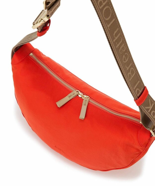 TOPKAPI 【Breath TOPKAPI】Freely フリーリー ナイロン ロゴテープ  ラウンド ショルダーバッグ オレンジ