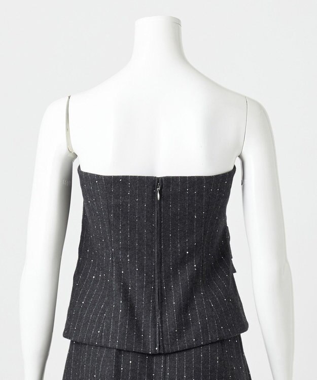 23区 S 【エステータ】ストライプシークイン ビスチェ グレー系