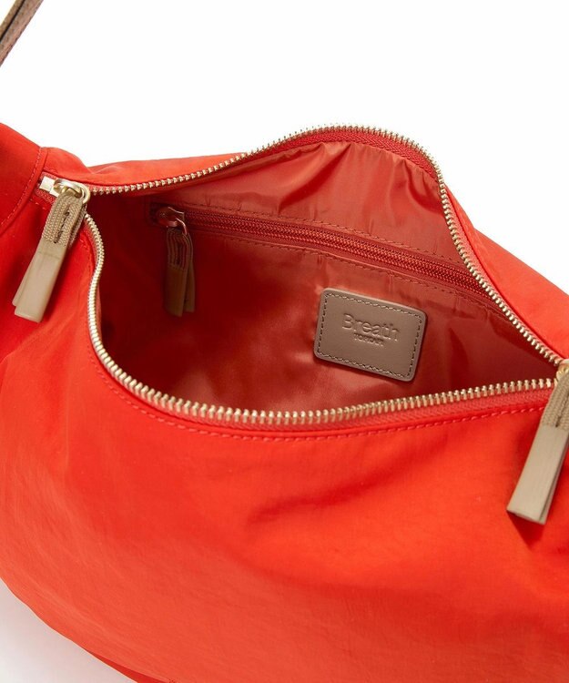 TOPKAPI 【Breath TOPKAPI】Freely フリーリー ナイロン ロゴテープ  ラウンド ショルダーバッグ オレンジ