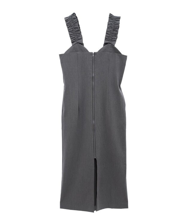 Green Parks フロントジップキャミワンピース Gray