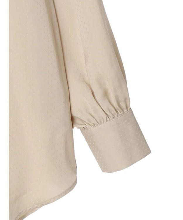 Green Parks とろみ衿フリルブラウス Gray Beige