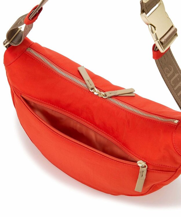 TOPKAPI 【Breath TOPKAPI】Freely フリーリー ナイロン ロゴテープ  ラウンド ショルダーバッグ オレンジ