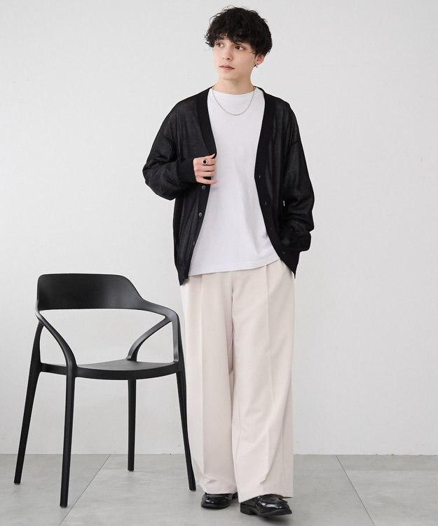 WEGO 【ユニセックス着用ITEM/紫外線対策/冷房対策】シアーカーディガン ブラック