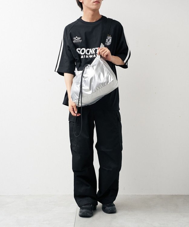 WEGO 【CONVERSE/ユニセックス着用ITEM】別注CONVERSEドローコードショルダーバッグ シルバー