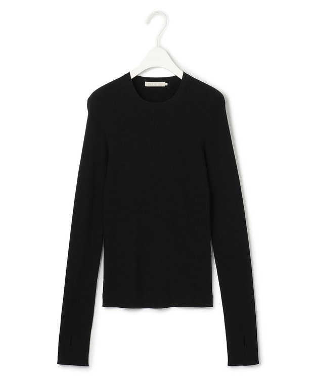 ICB L 【CLASSY.1月号掲載・洗える】ハイゲージリブベーシック プルオーバーニット ブラック系