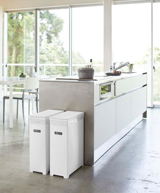 tower スリム蓋付きゴミ箱 タワー 2個組 ホワイト ホワイト