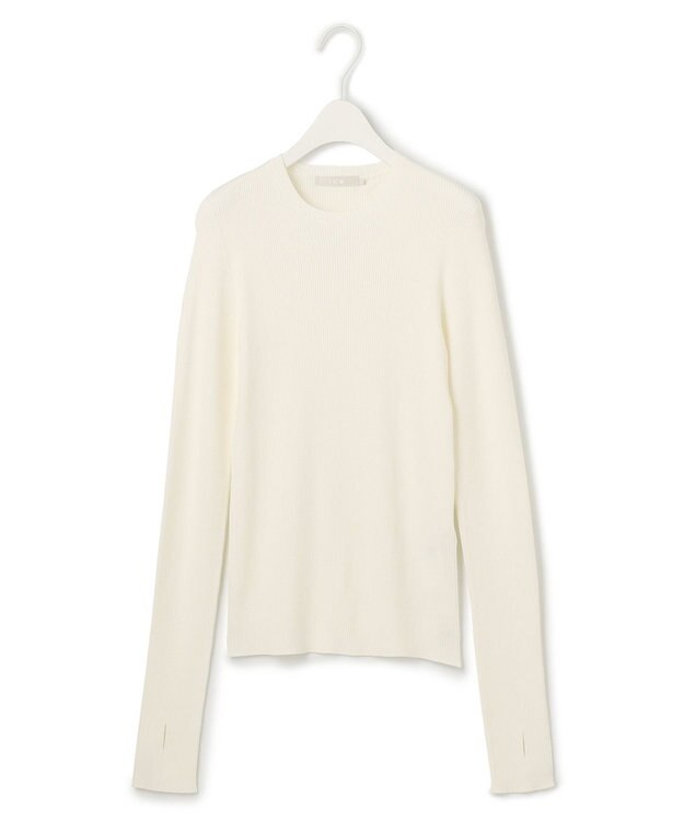 ICB L 【CLASSY.1月号掲載・洗える】ハイゲージリブベーシック プルオーバーニット オフホワイト系