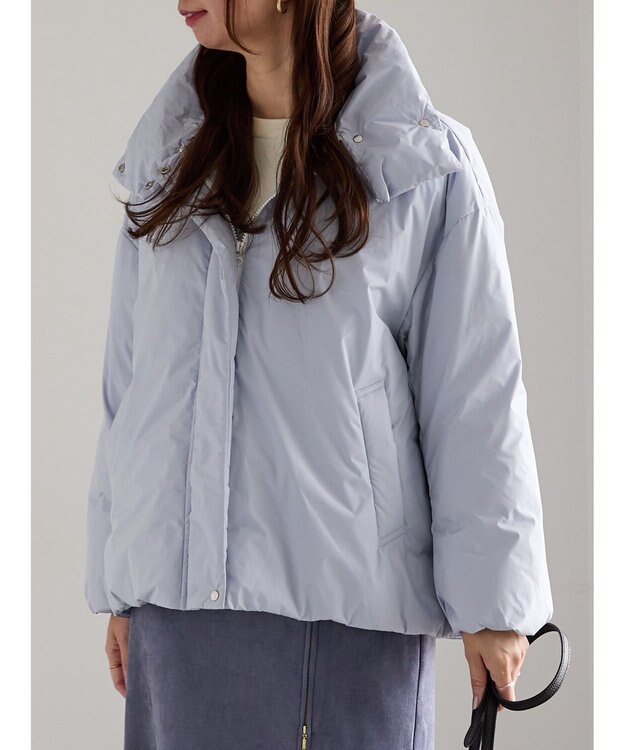 Te chichi スタンドカラーショートダウンジャケット ブルー