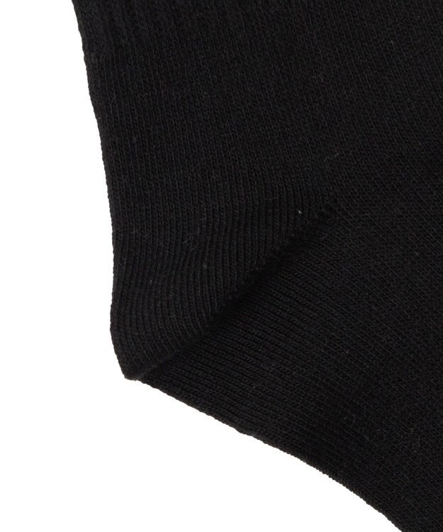 WEGO ラインモコイヌ刺繍クルーソックス ブラック