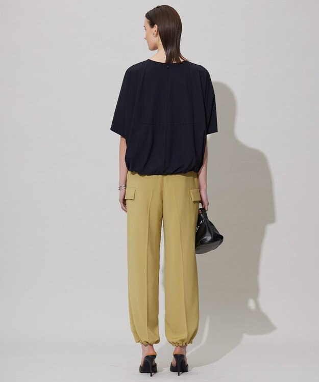 ICB 【接触冷感・UVケア・吸水速乾・防シワ・洗える】 ドレープツイル カーゴパンツ クリームカーキ系