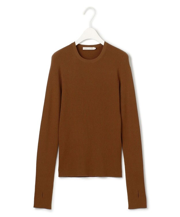 ICB L 【CLASSY.1月号掲載・洗える】ハイゲージリブベーシック プルオーバーニット コーヒー系