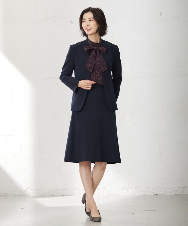 J.PRESS LADIES 【洗える】フェミニッシュパウダー dots ボウタイ ブラウス ワイン系5