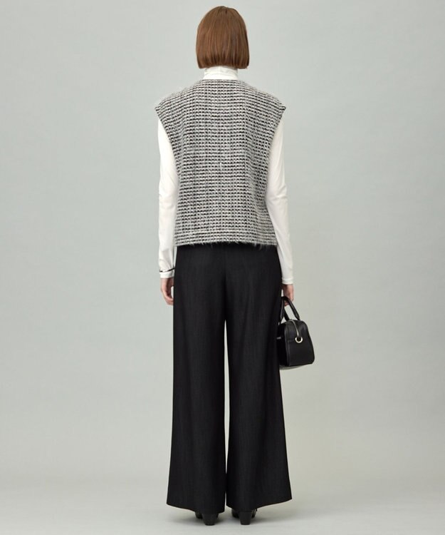 ICB フェザーツイード ベスト オフホワイト×ブラック系