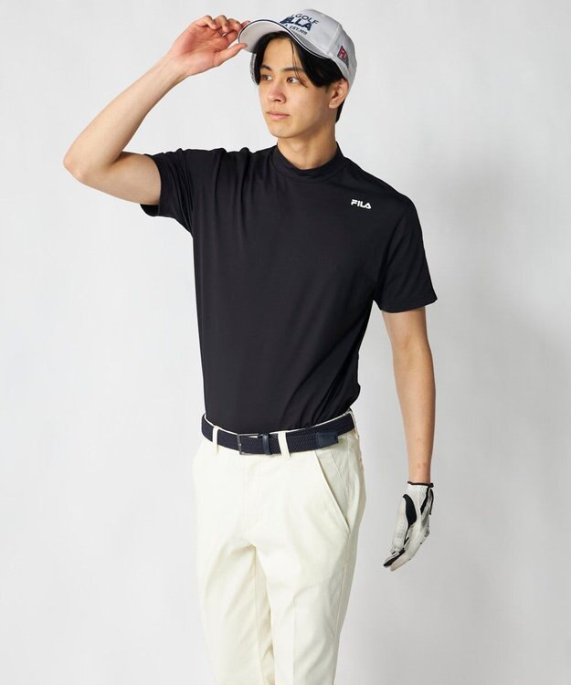 FILA GOLF／marie claire 【FILA GOLF】半袖モックネックシャツ ブラック