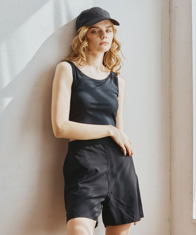 San-ai Resort（三愛水着楽園） 【WEB限定】5点セット キャップ付きUVカットタンキニ+ティアードラッシュセット水着【BeachQueen(ビーチクイーン）】 ベージュ