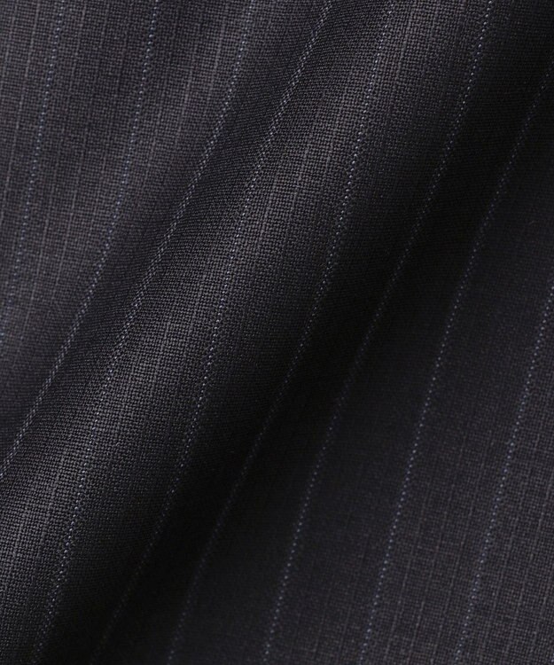 23区 【セットアップ対応】ファインネスウール フレア スカート ネイビー系ストライプ