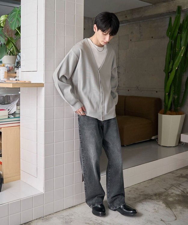 WEGO 【ユニセックス着用ITEM】ミラノリブカーディガン グレー