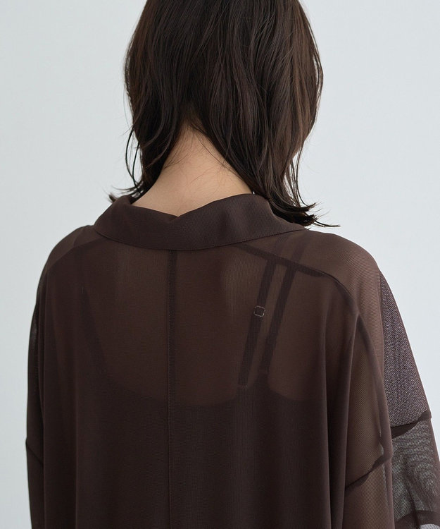 YECCA VECCA 【2点SET】シアーポロシャツ×キャミワンピース Brown