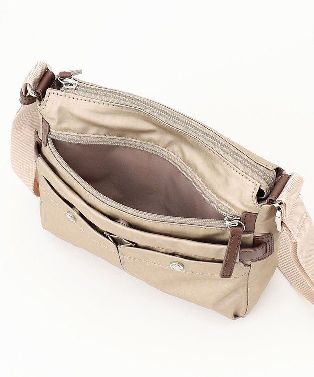 LA BAGAGERIE モノグラム　スクエアナイロンショルダー　SSサイズ ゴールド