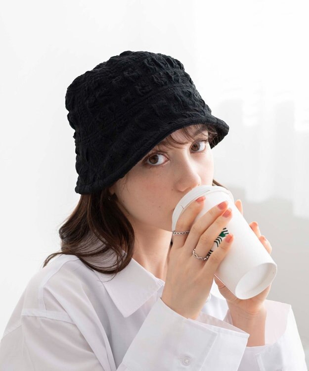 WEGO ポップコーンバケットハット ブラック