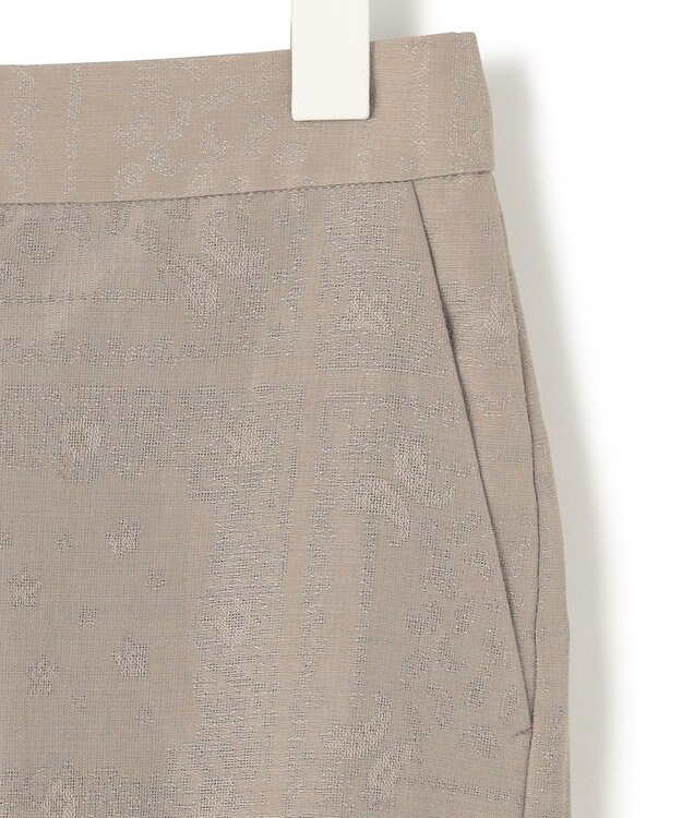 ICB L 【日本製・洗える】ペイズリーレノクロス ワイドストレートパンツ クリームブラウン系