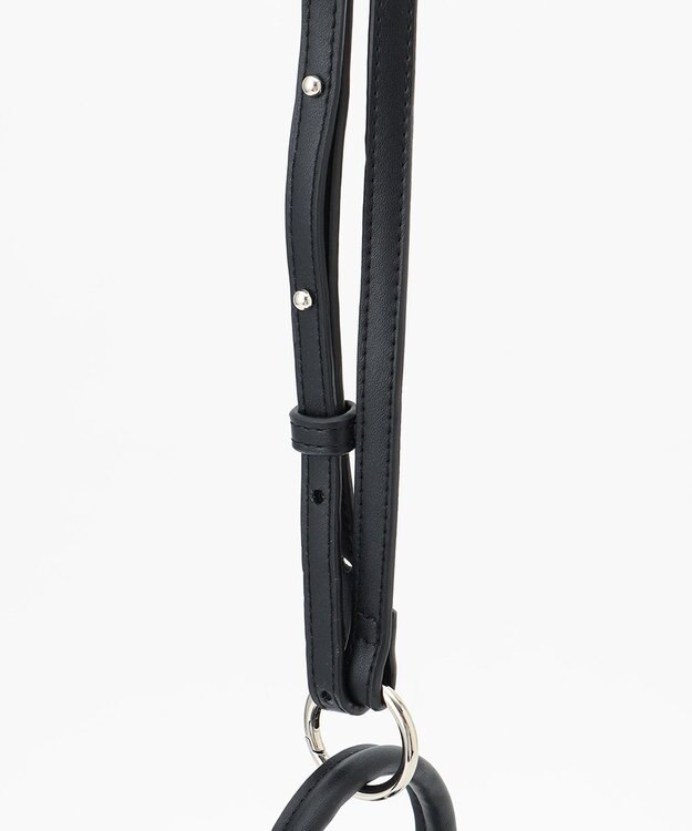 ICB 【人気のためさらに新色追加・全5色展開】 3ピースチャームバッグ ブラック×千鳥柄