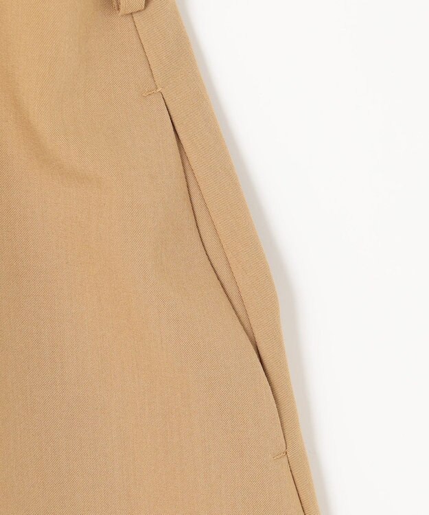 Feroux 【洗える】ラッフルカラーミドル丈 トレンチ キャメル系