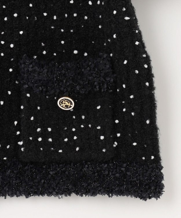 組曲 S 【組曲×setsuko sagittaire】サジテール釦ツイードニットジャケット ブラック系