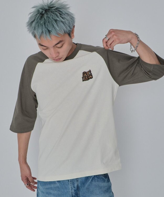 WEGO 【ユニセックス着用ITEM/MLサイズ展開】別注BENDAVISグラフィックラグランT（7S） ホワイトアイボリー